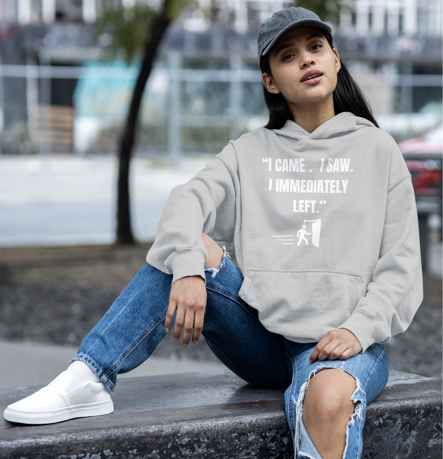 "I Came. I Saw. I Immediately Left." – The Ultimate Introvert Hoodie
