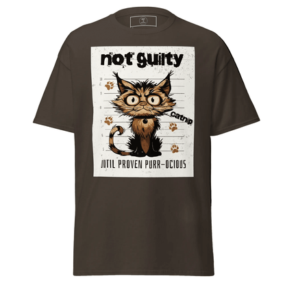 The "Not Guilty" Scruffy Cat Mugshot Tee - Exit Strategy The "Not Guilty" Scruffy Cat Mugshot Tee